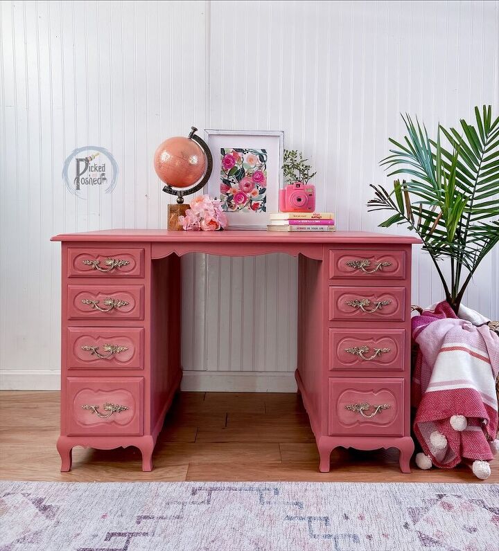 Cambio de imagen de los muebles de escritorio de color rosa | Hometalk