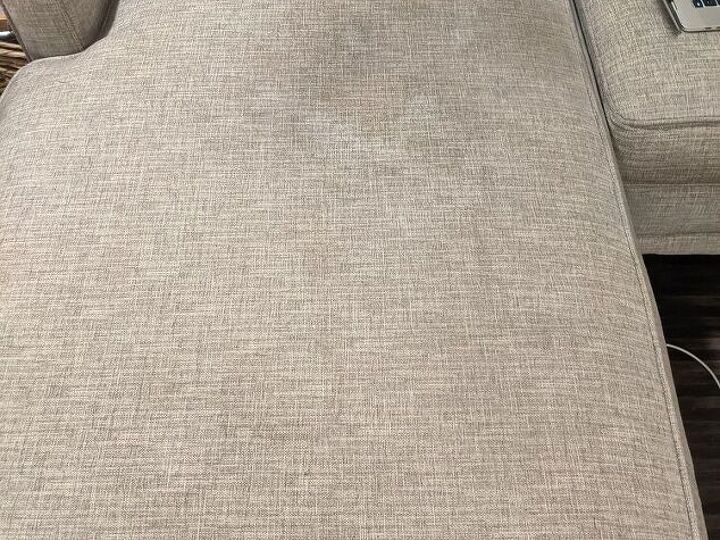 q how to clean the sweat stain i think from the couch