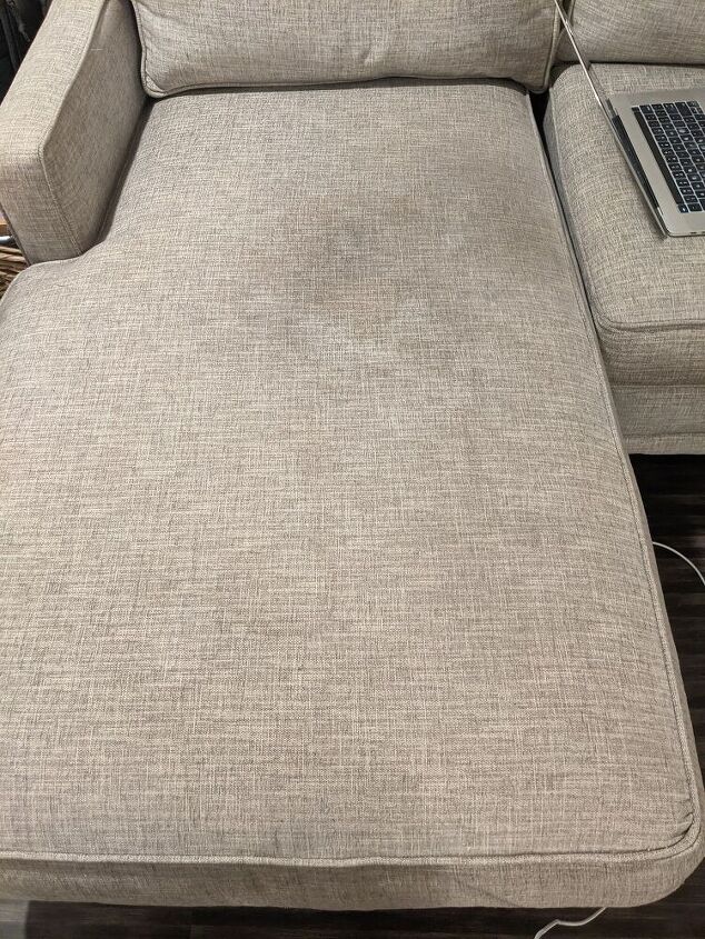 How to clean the sweat stain (I think?) from the couch? Hometalk