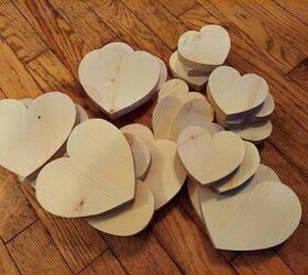 valentines conversation hearts diy, Make or buy wood heart slices