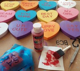 valentines conversation hearts diy, Paint your wording on