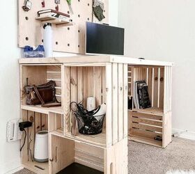 easy diy wood crate desk perfect for homeschool