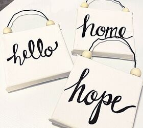 diy tiny hand painted canvas home signs