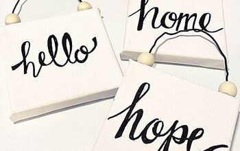 DIY Tiny Hand Painted Canvas Home Signs