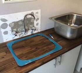 laundry makeover, Template for marking out the sink