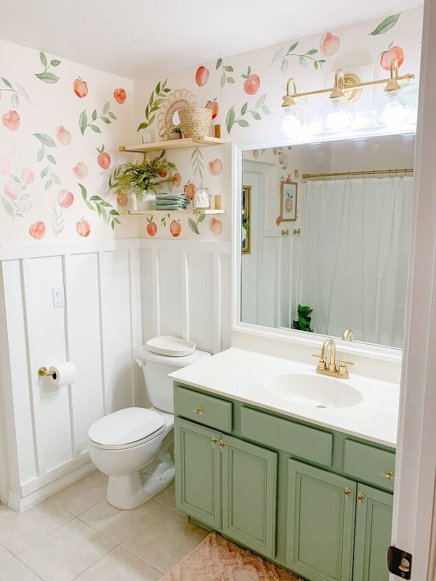 12 budget ways to get a gorgeous bathroom in 1 day, Peachy Clean Bathroom Makeover