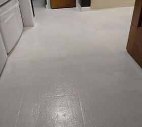 i painted and stenciled my linoleum floor, After Primer and Base coat Much Better