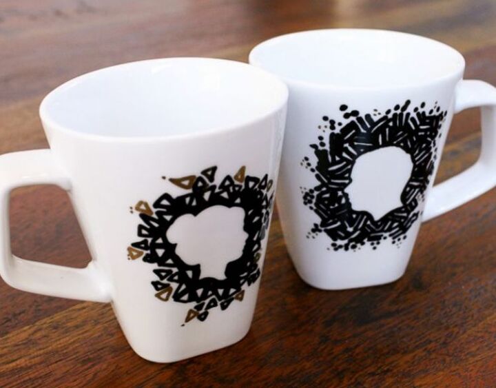 s 20 valentine s day gifts you can make for under 20, DIY Sharpie Silhouette Mugs for Valentine s Day