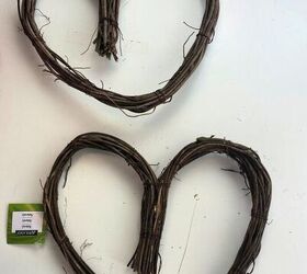 a pair of grapevine hearts