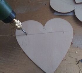 wood heart garland