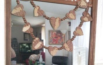 Guirnalda de corazones de madera