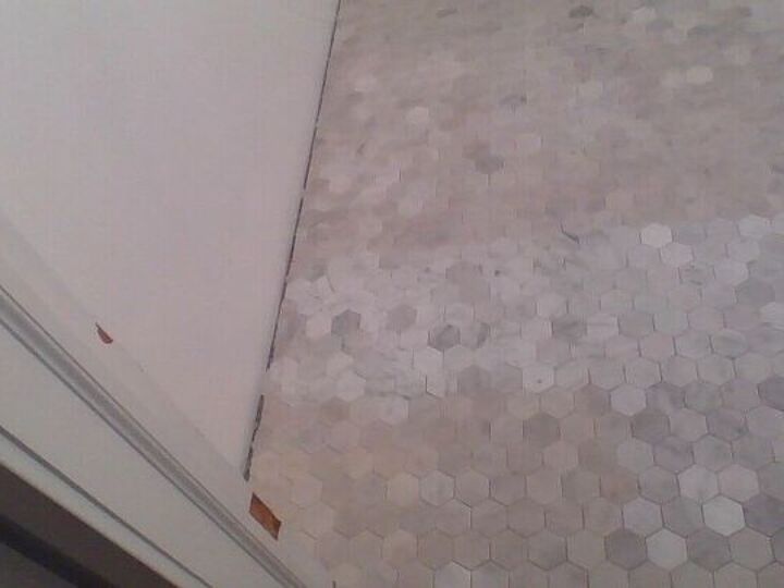 q how to even out color of honed marble mosaic