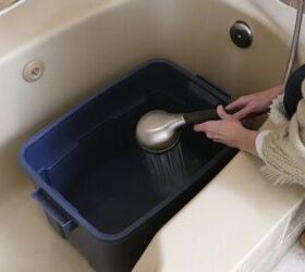 Fill a tub with water to copy this clever door decor idea