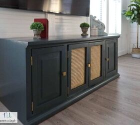 moody eclectic tv stand makeover with cane webbing