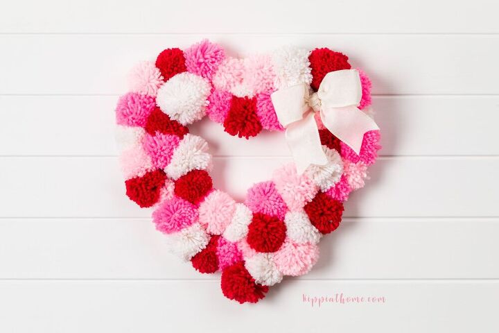 diy valentine s pom pom wreath
