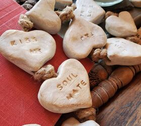 rustic valentine clay heart string