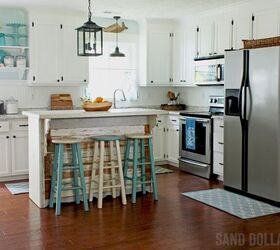 20 ways to add a coastal vibe to your home without being tacky, Build a rustic looking kitchen island