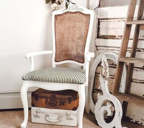 antique chair gets a makeover with chalk paint and fabric