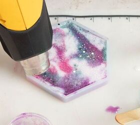 easy unicorn glitter epoxy resin coaster how to