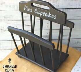 from garage sale magazine rack to rolling pin kitchen display