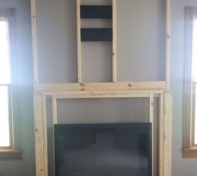how to build a diy stone fireplace, We added 2x4s to support the fireplace insert on all sides