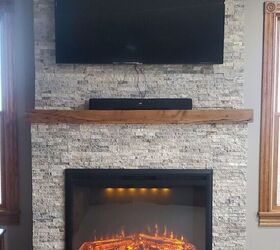 how to build a diy stone fireplace, Finished Fireplace