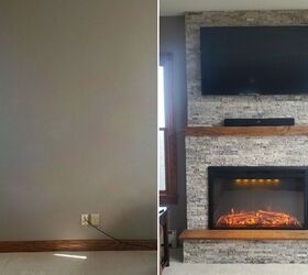 how to build a diy stone fireplace, Before and After