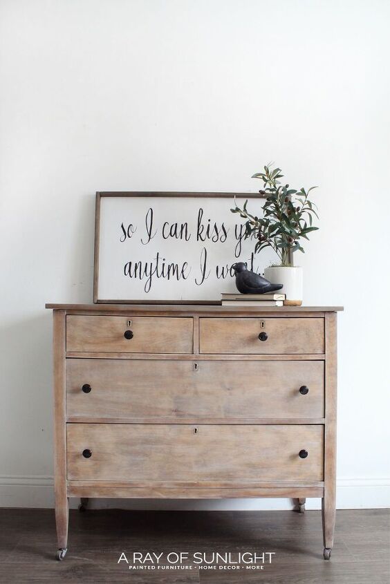 14 stunning furniture flips that have stolen our hearts, DIY Weathered Wood Dresser