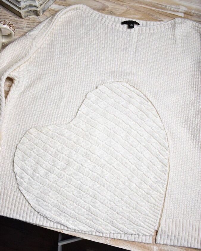 cmo hice un mantel individual de corazn con un jersey