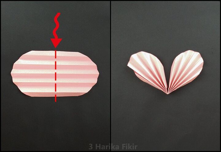 guirnalda de corazones rosa con papel