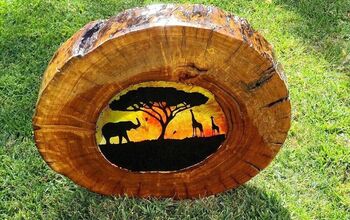  guarda-sol de madeira do por do sol africano