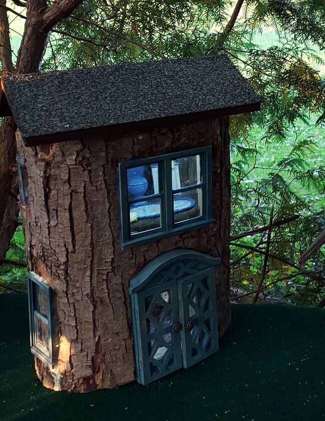 how to make a diy log fairy house that looks like magic, DIY log fairy house