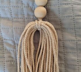 how to make a farmhouse bead garland with attached macrame tassels
