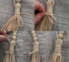 how to make a farmhouse bead garland with attached macrame tassels