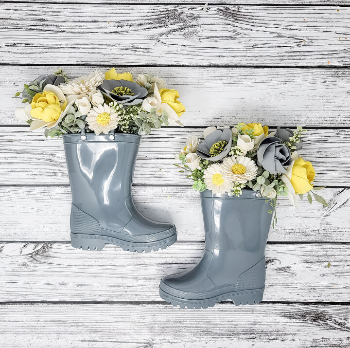 s 20 cute ways to welcome spring next month, Rain boot decor