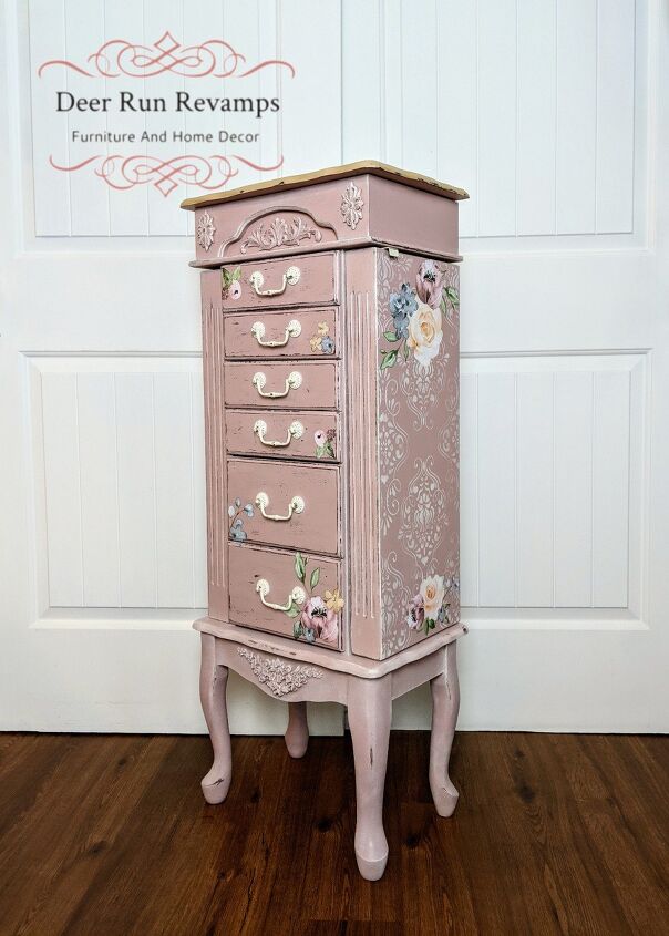 s 20 cute ways to welcome spring next month, Repainted floral cabinet
