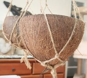 diy christmas gift coconut succulent hanging planters