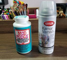 how to make sharpie marker drink coasters, Mod Podge and Kamar Varnish