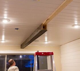 how to install barn beams on a ceiling