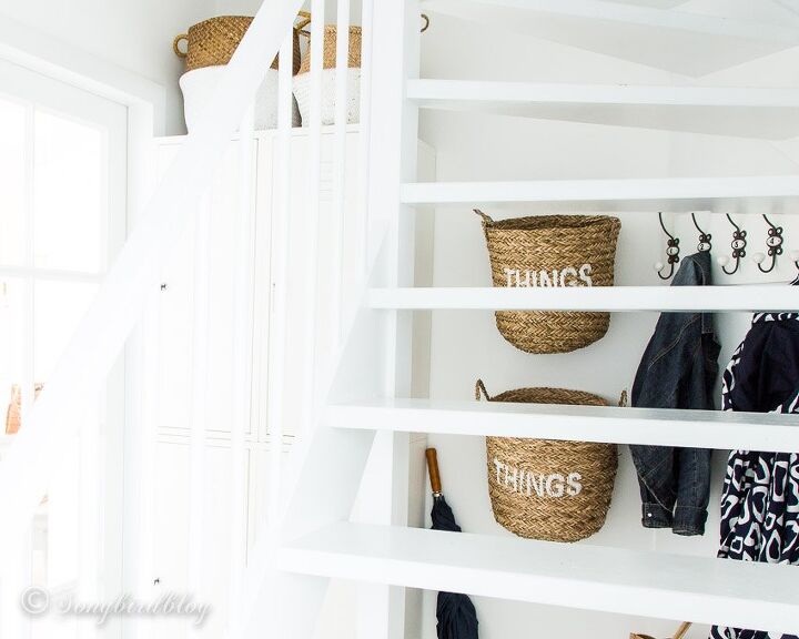 small hallway makeover with sanity saving storage solutions