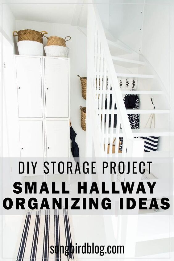 small hallway makeover with sanity saving storage solutions
