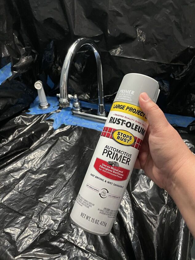 how to spray paint a bathroom faucet