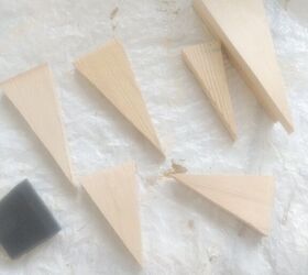 how to make diy wooden carrots for easy easter spring crafts, Cutting triangles out of scrap wood
