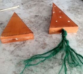 how to make diy wooden carrots for easy easter spring crafts, Attaching the tops to the carrots