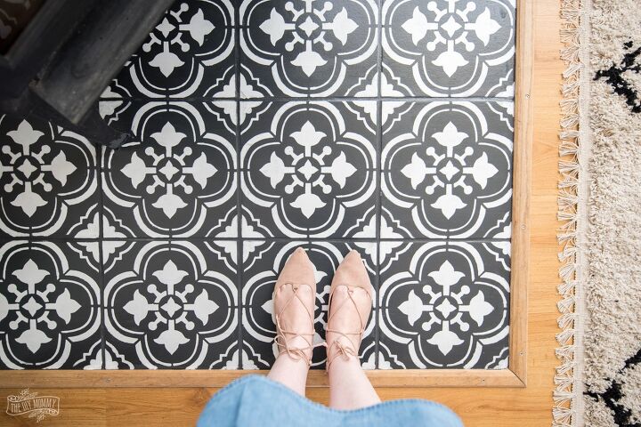 s 15 gorgeous home improvements that only look like they cost thousands, Stencil exotic looking patterns onto your old tile