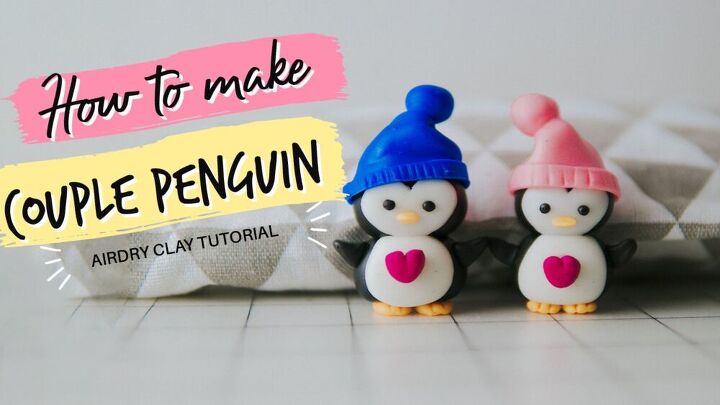 couple penguin airdry clay tutorial
