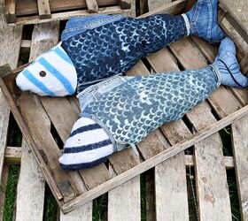 s 13 strange upcycles that made us giggle this week, Jean fish pillows