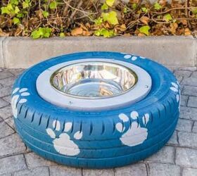 s 13 strange upcycles that made us giggle this week, Tire dog drinker