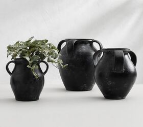 how to diy black burnished vase to create aged pottery, Black glazed vases
