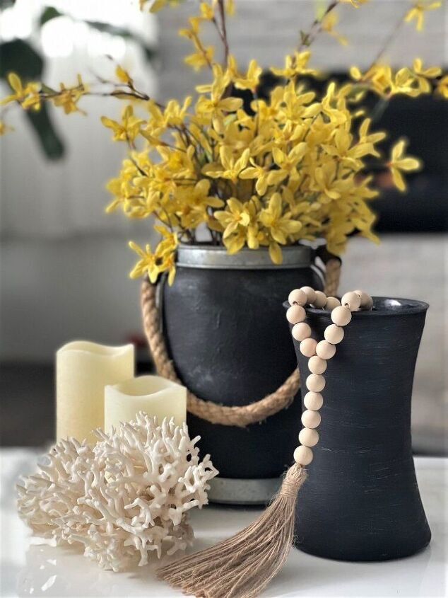 how to diy black burnished vase to create aged pottery